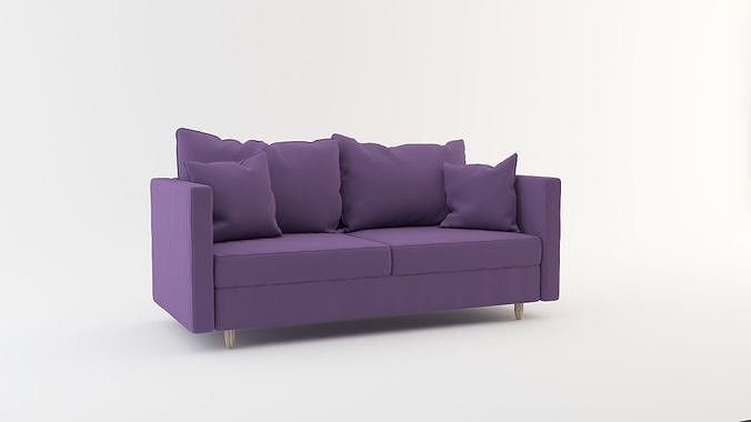 Purple Double Sofa 3D model