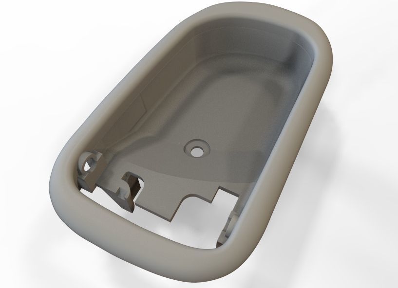 Car Door Handle 3D print model_3