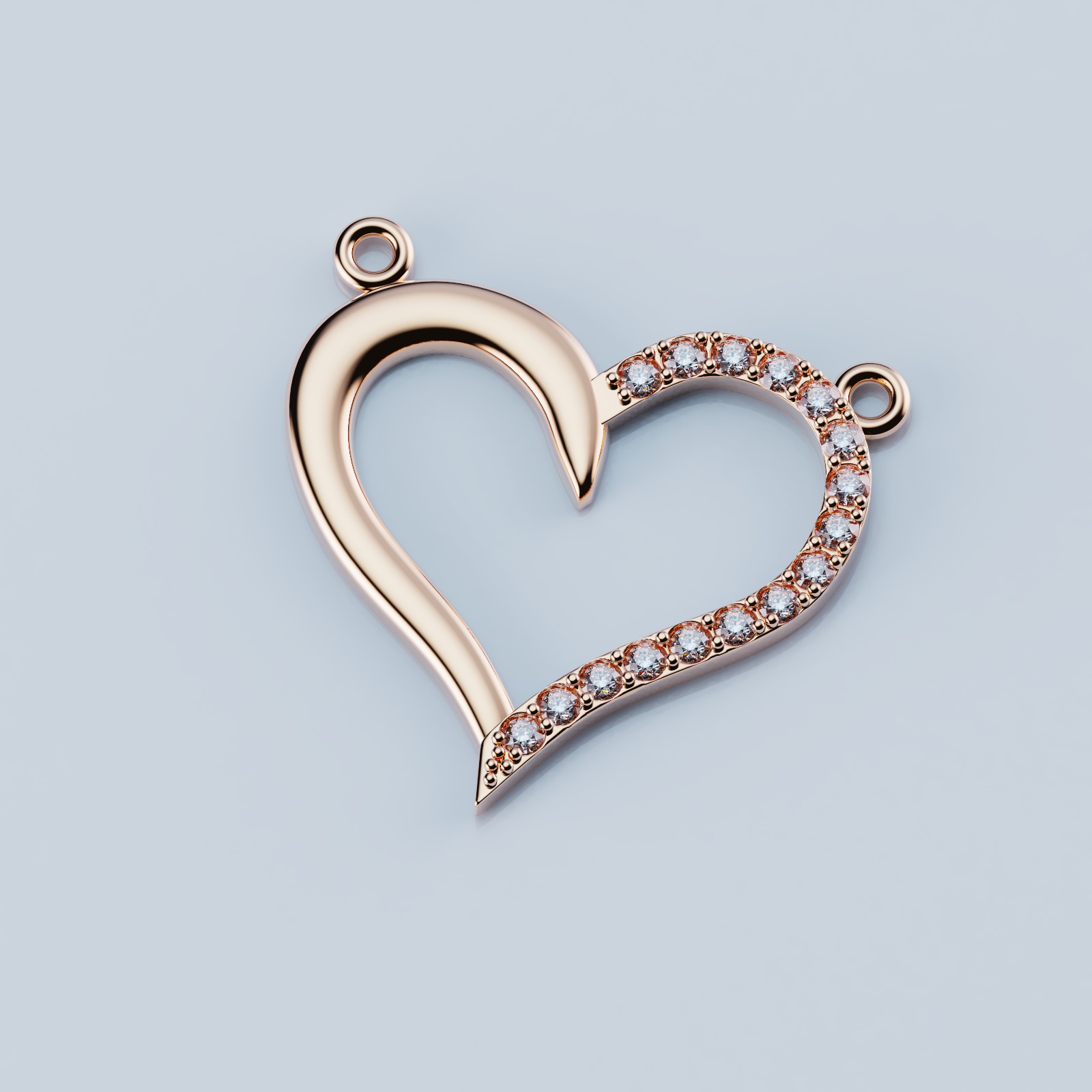 Pendant Heart 3D print model_1