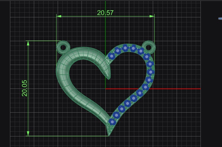 Pendant Heart 3D print model_3