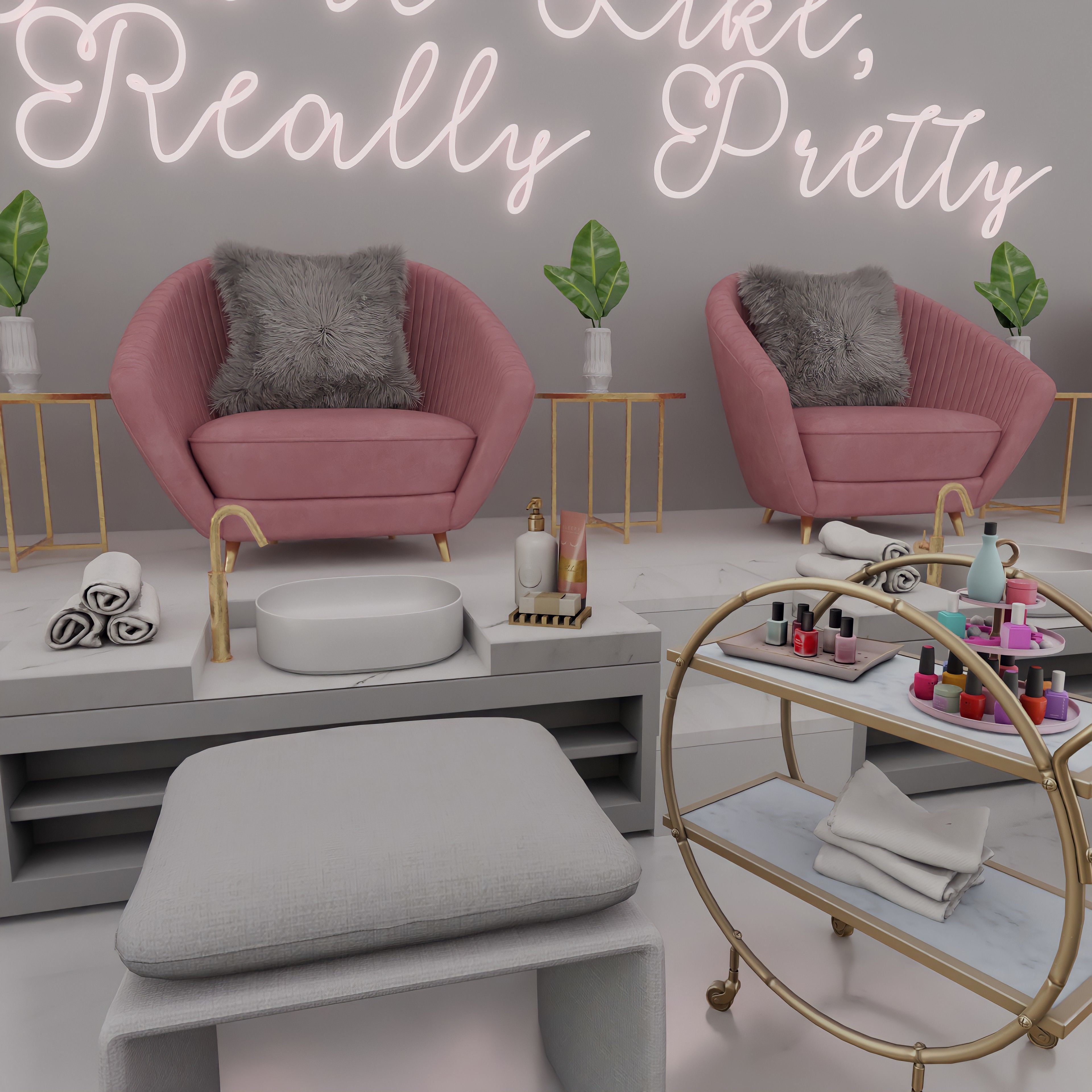 Benitas Clawset Nail Salon Blender Scene 3D model_5