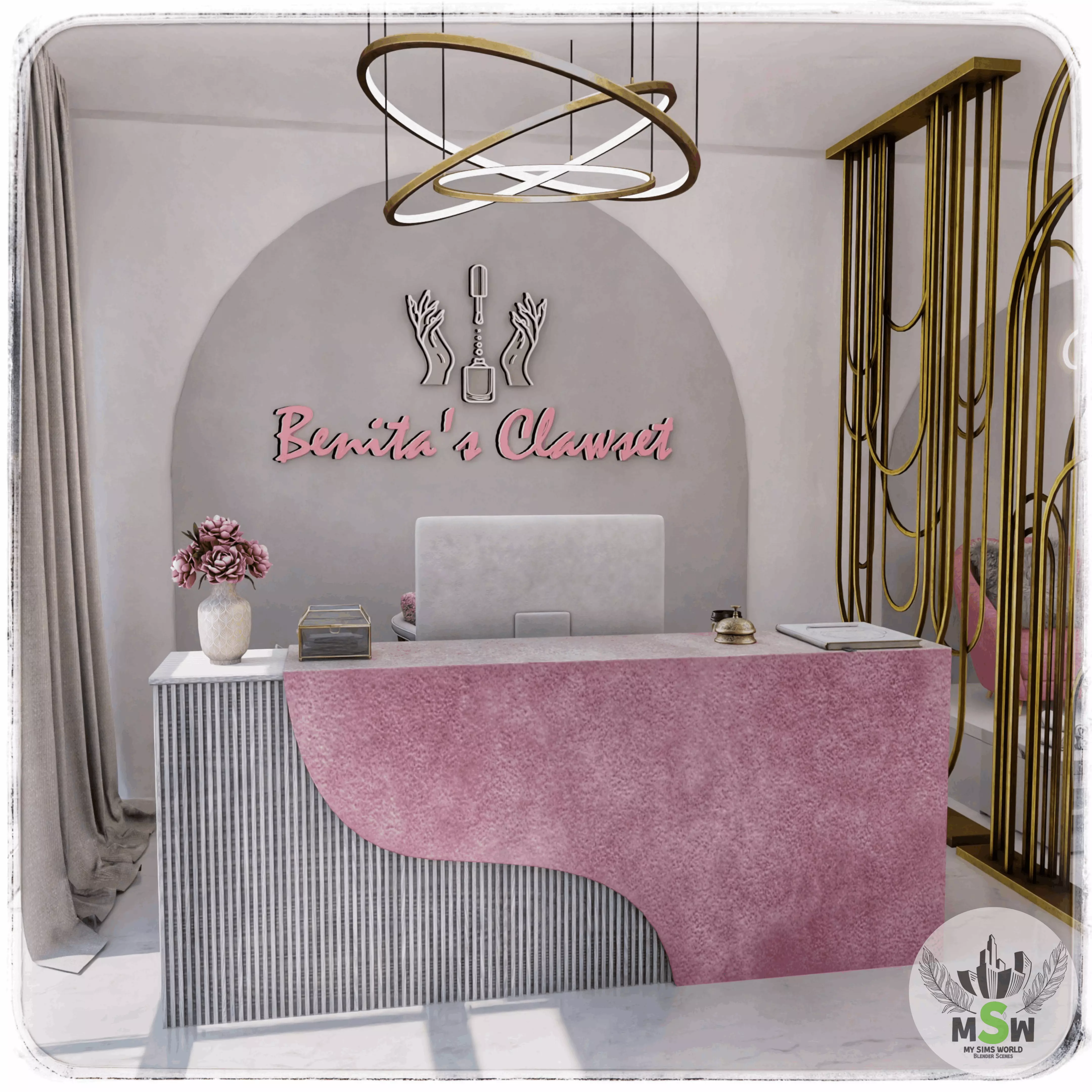 Benitas Clawset Nail Salon Blender Scene 3D model_0