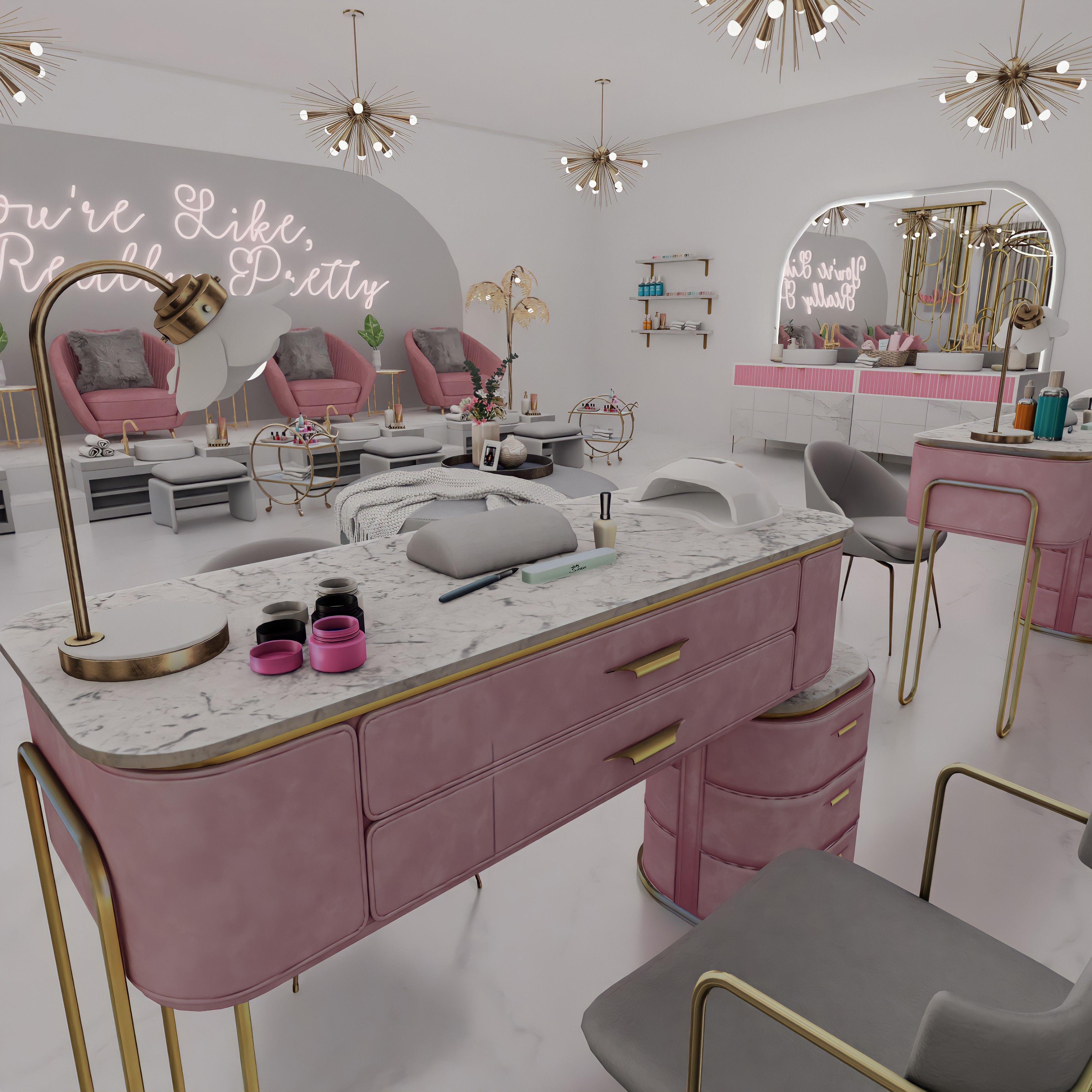 Benitas Clawset Nail Salon Blender Scene 3D model_8