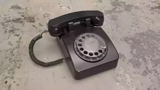 Classic rotary telephone Low-poly 3D model