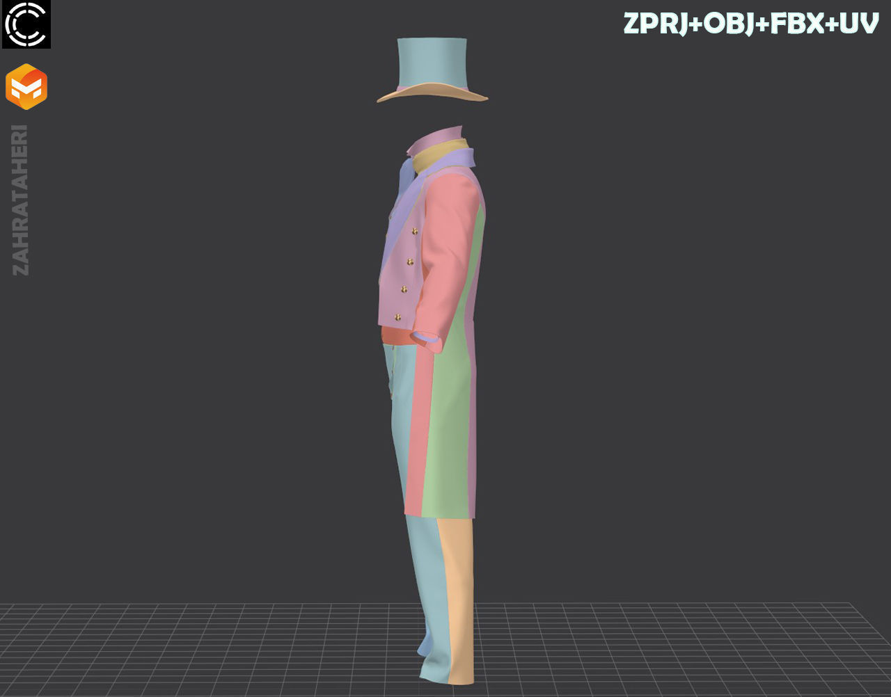 MENS VICTORIAN OUTFIT 3D model_13