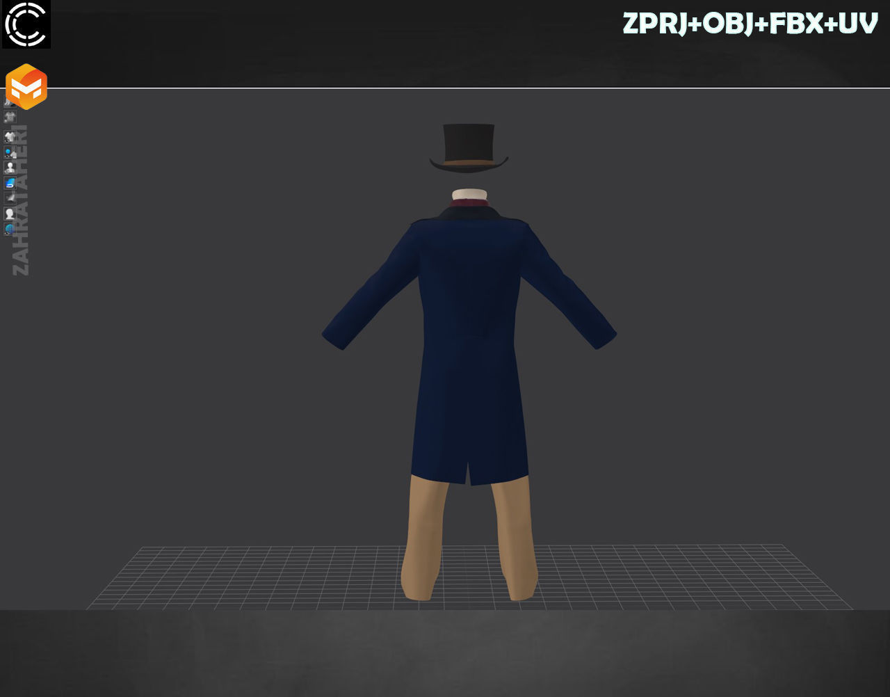 MENS VICTORIAN OUTFIT 3D model_18