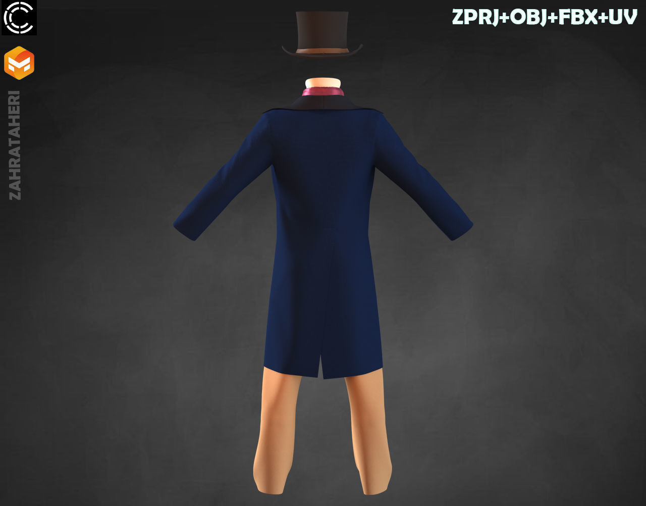 MENS VICTORIAN OUTFIT 3D model_9