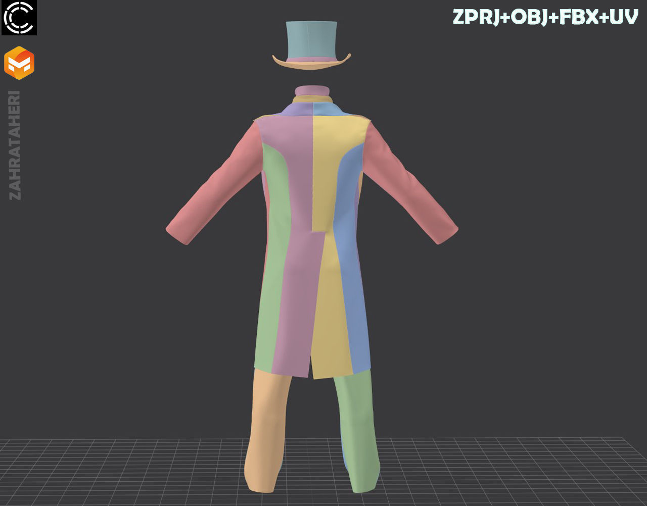 MENS VICTORIAN OUTFIT 3D model_15