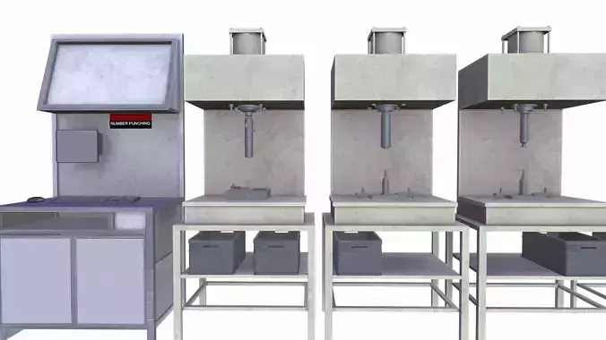 Manufacturing Station Area Low-poly 3D model