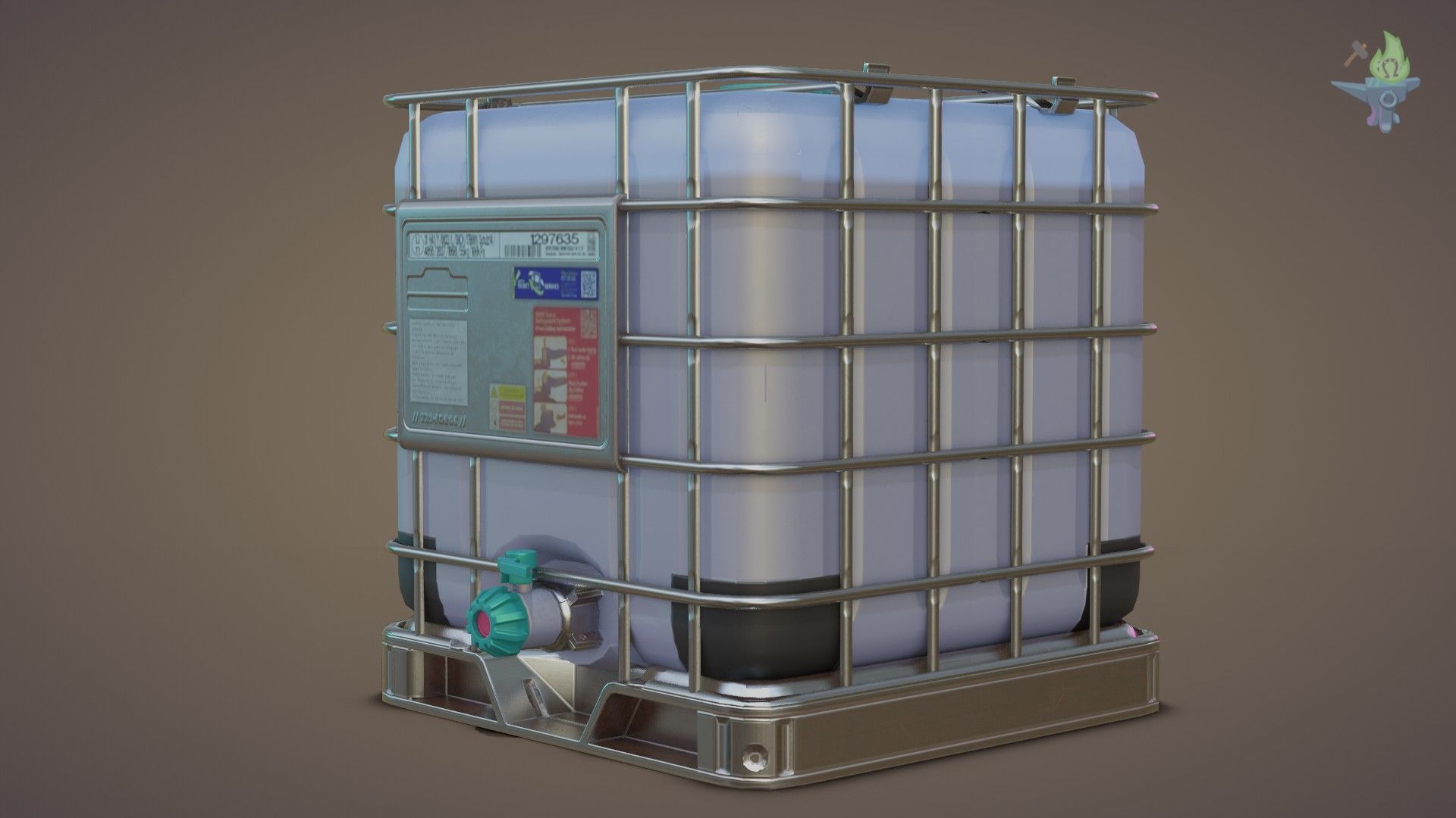IBC Cubitainer Low-poly 3D model_23