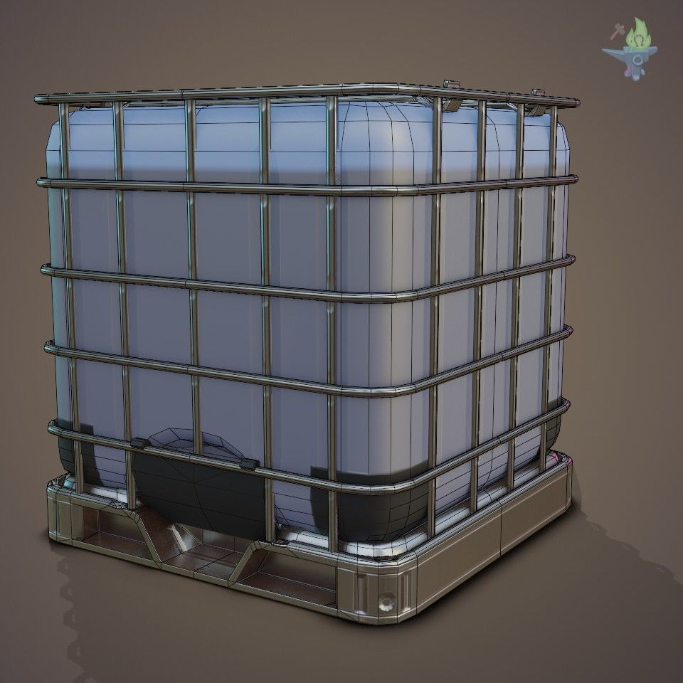 IBC Cubitainer Low-poly 3D model_10