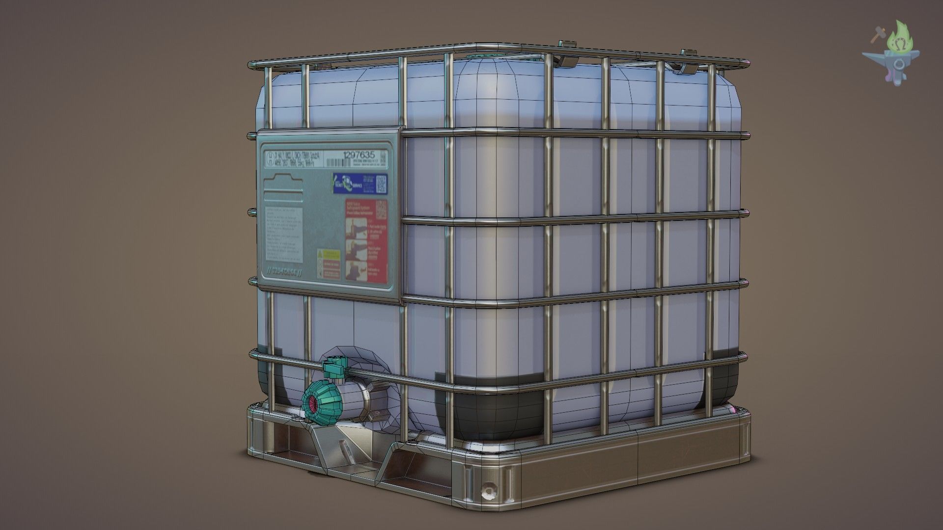 IBC Cubitainer Low-poly 3D model_24