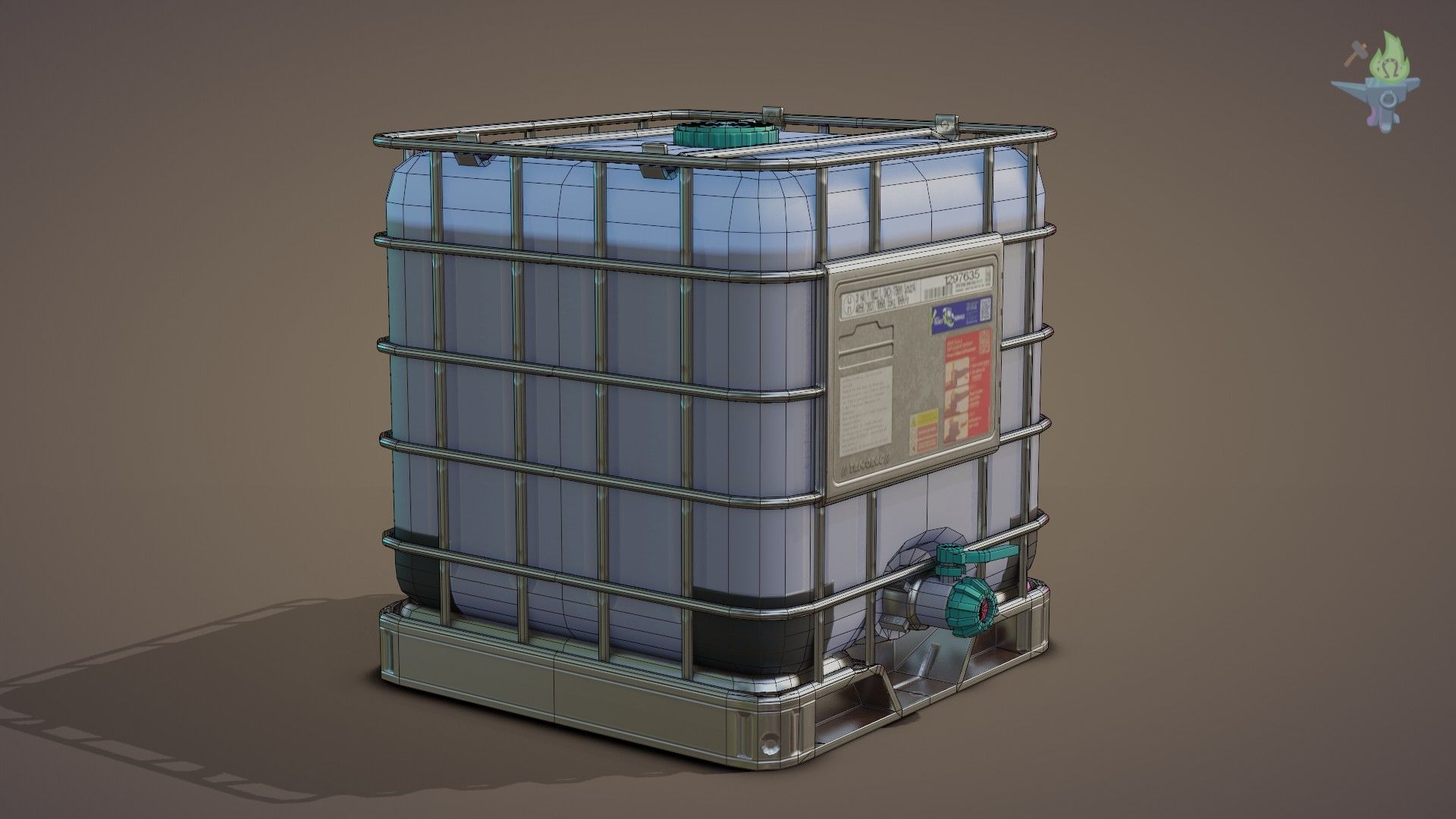 IBC Cubitainer Low-poly 3D model_6
