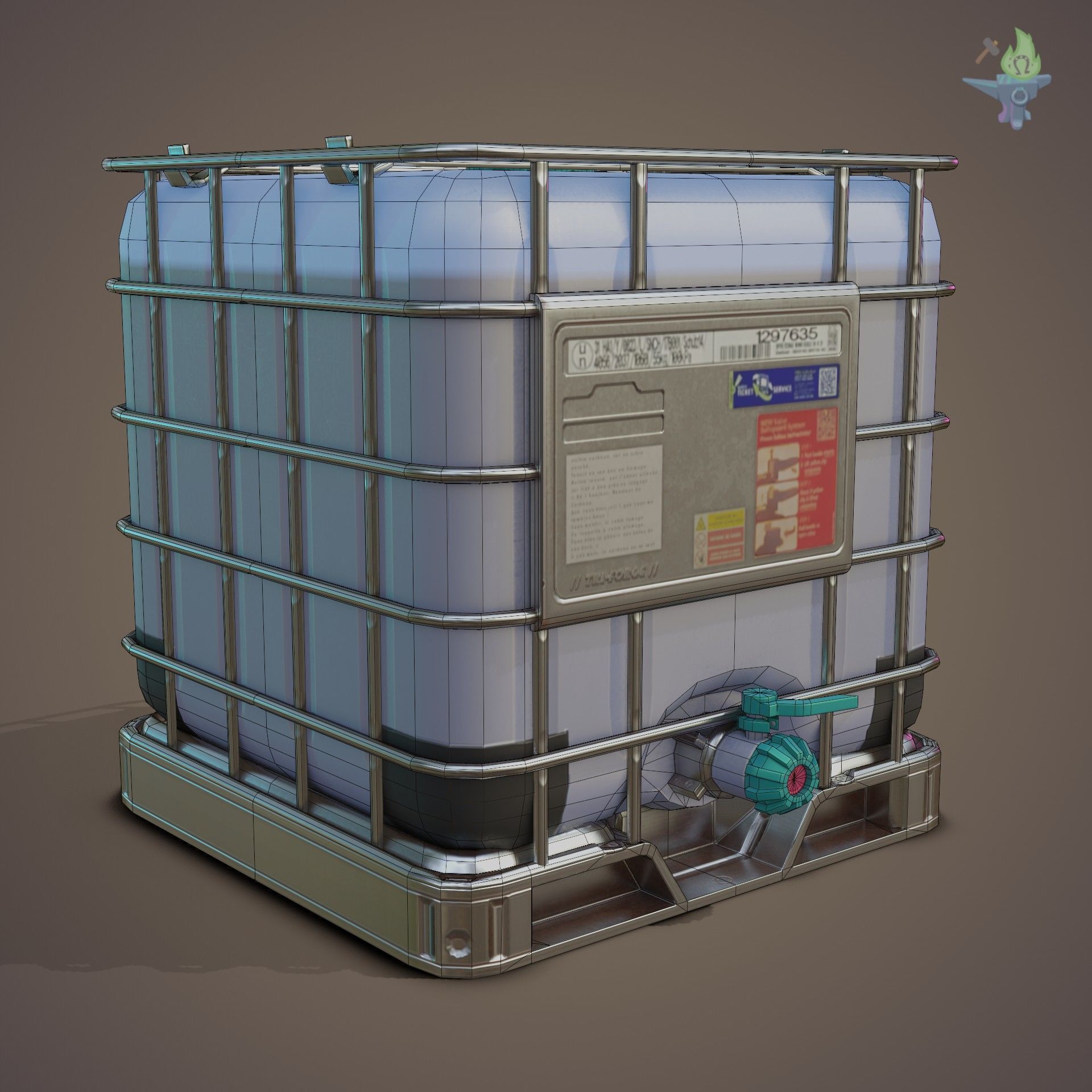 IBC Cubitainer Low-poly 3D model_29