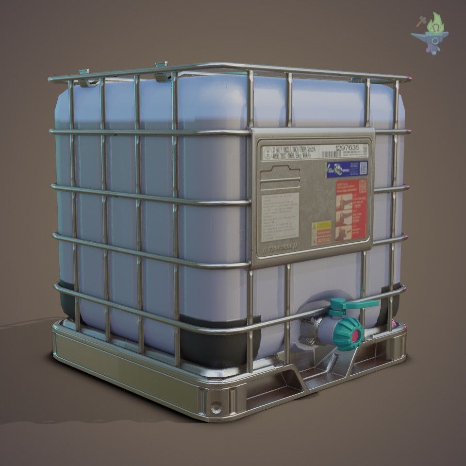 IBC Cubitainer Low-poly 3D model_15