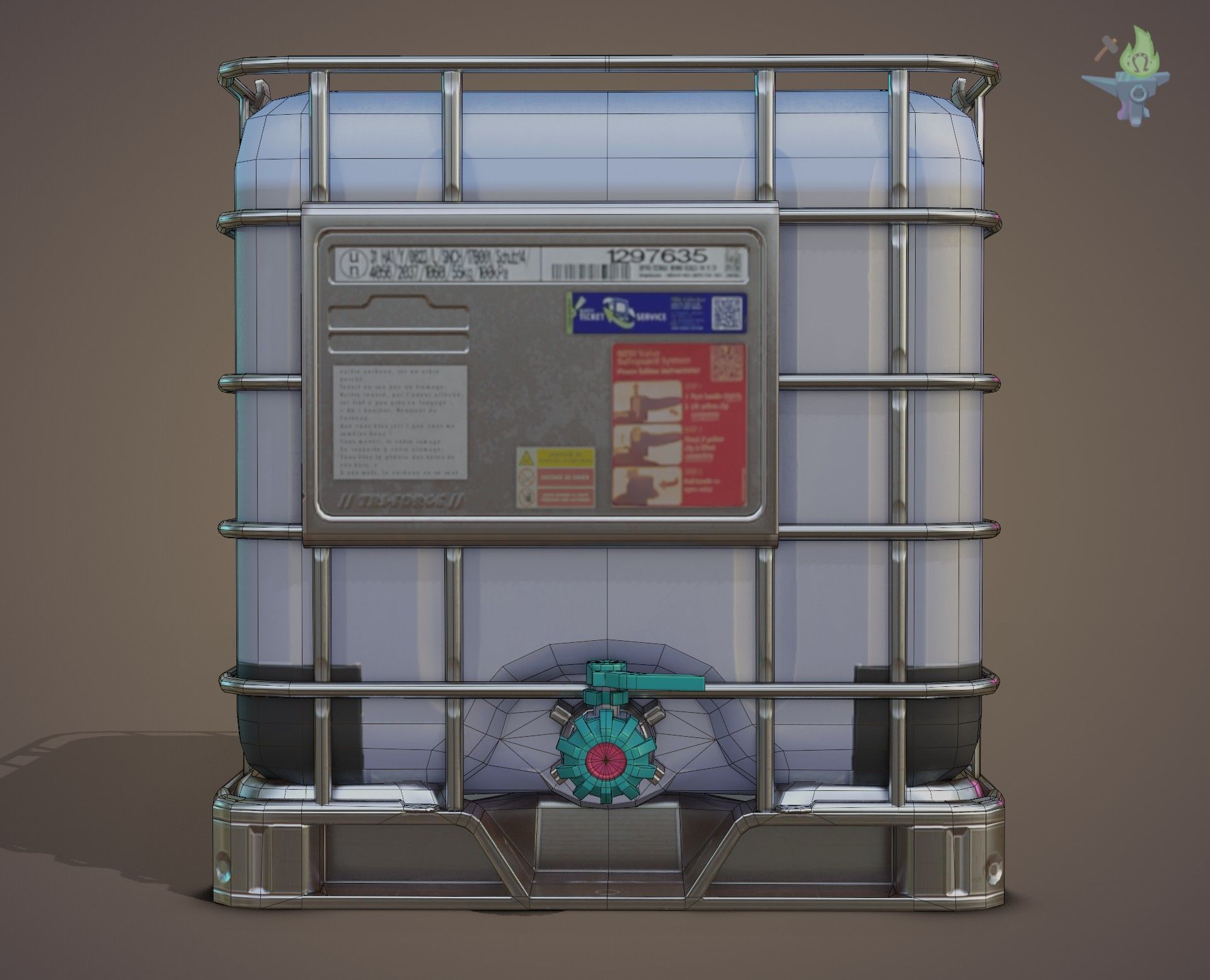 IBC Cubitainer Low-poly 3D model_32