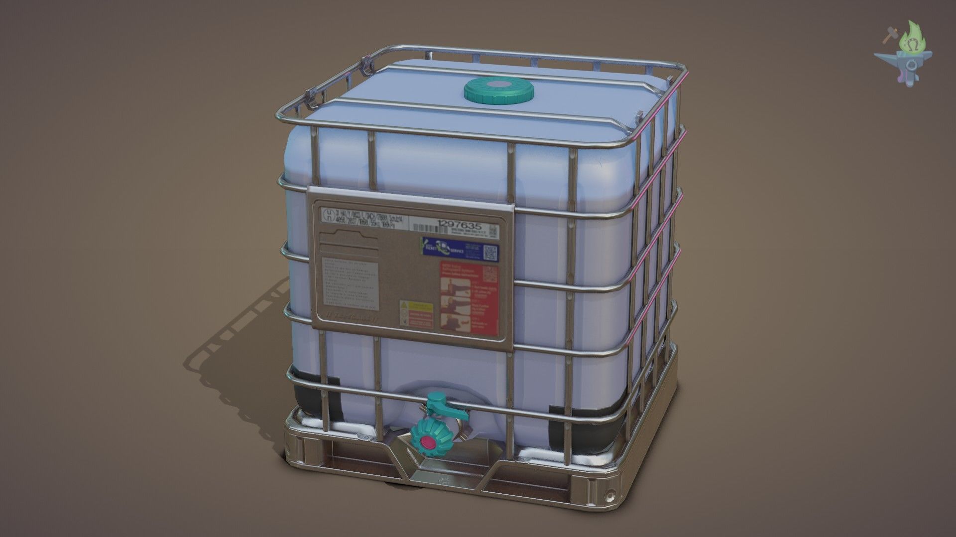 IBC Cubitainer Low-poly 3D model_3