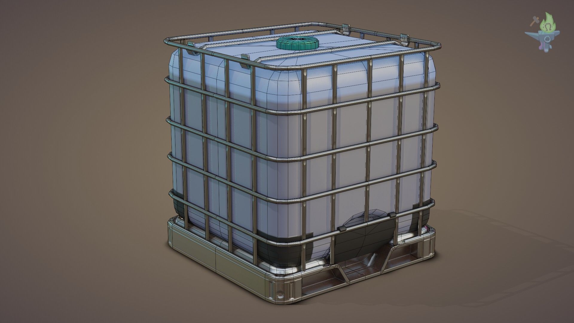 IBC Cubitainer Low-poly 3D model_34