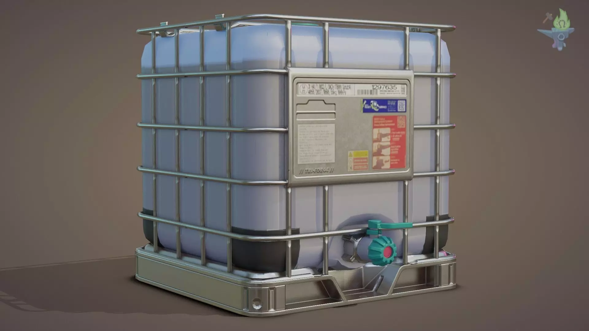 IBC Cubitainer Low-poly 3D model_0