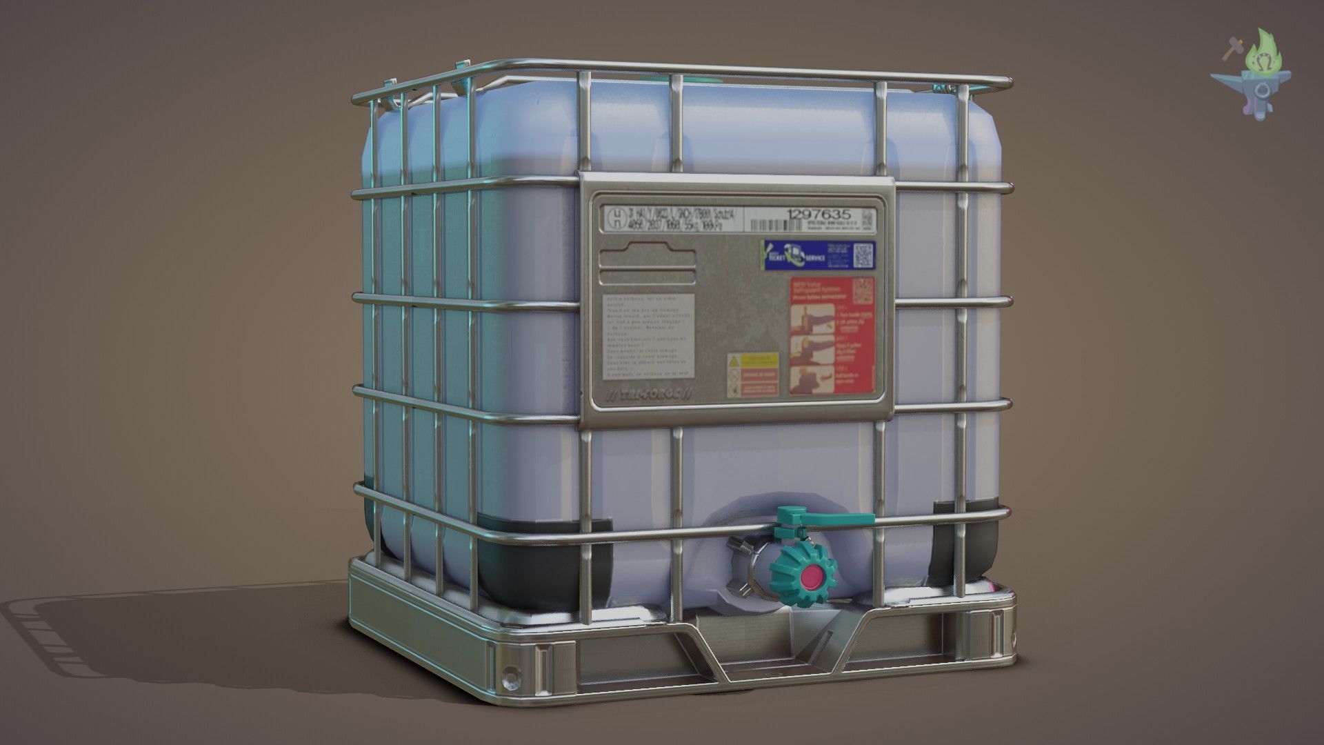 IBC Cubitainer Low-poly 3D model_2