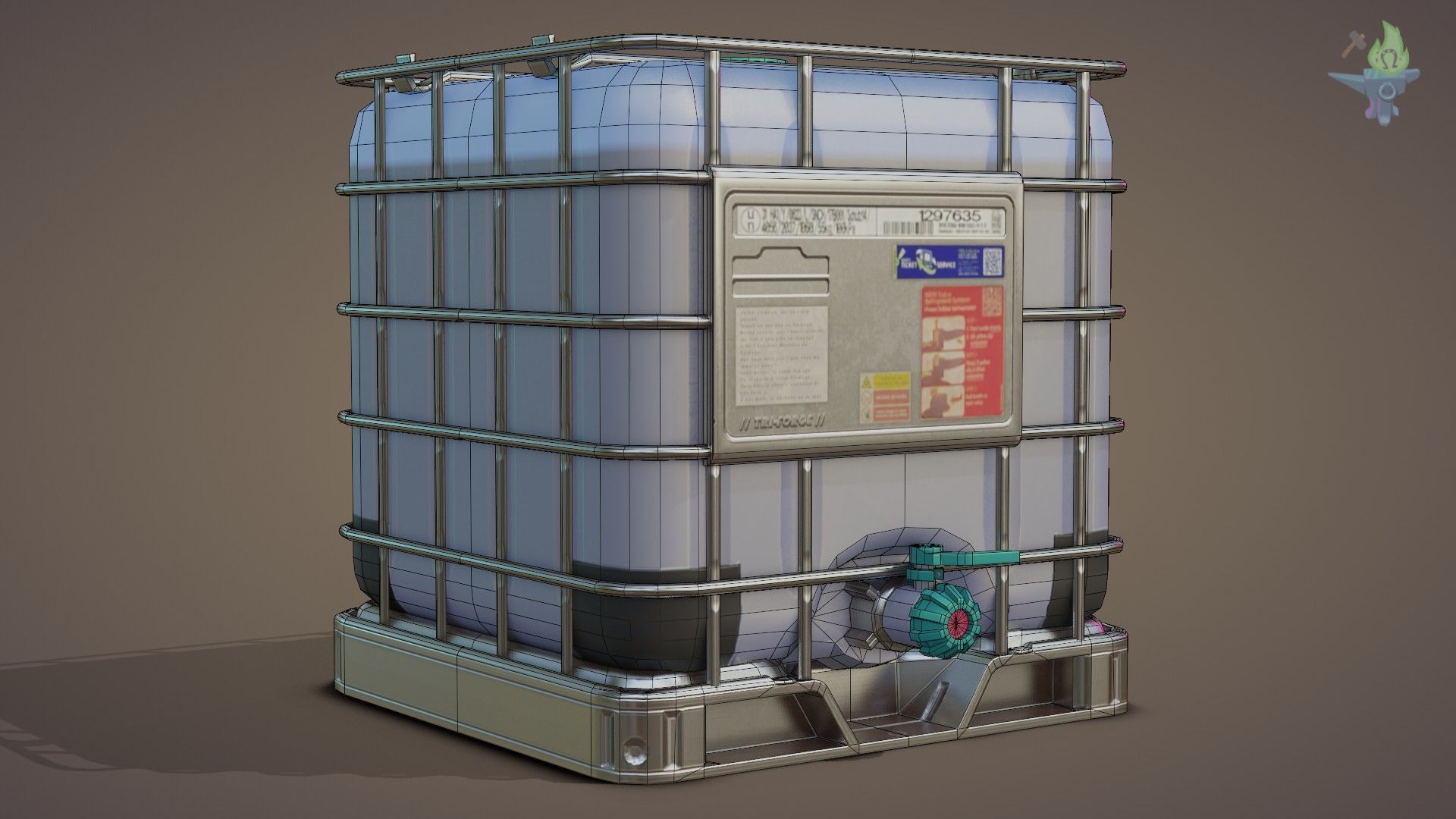 IBC Cubitainer Low-poly 3D model_1