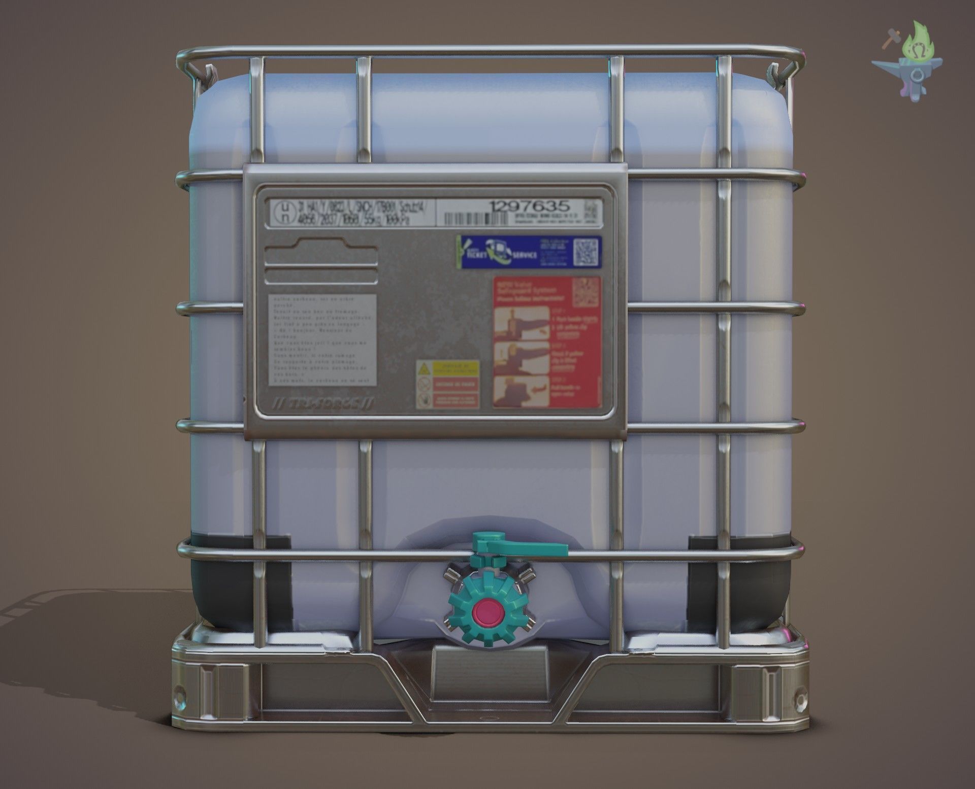 IBC Cubitainer Low-poly 3D model_31