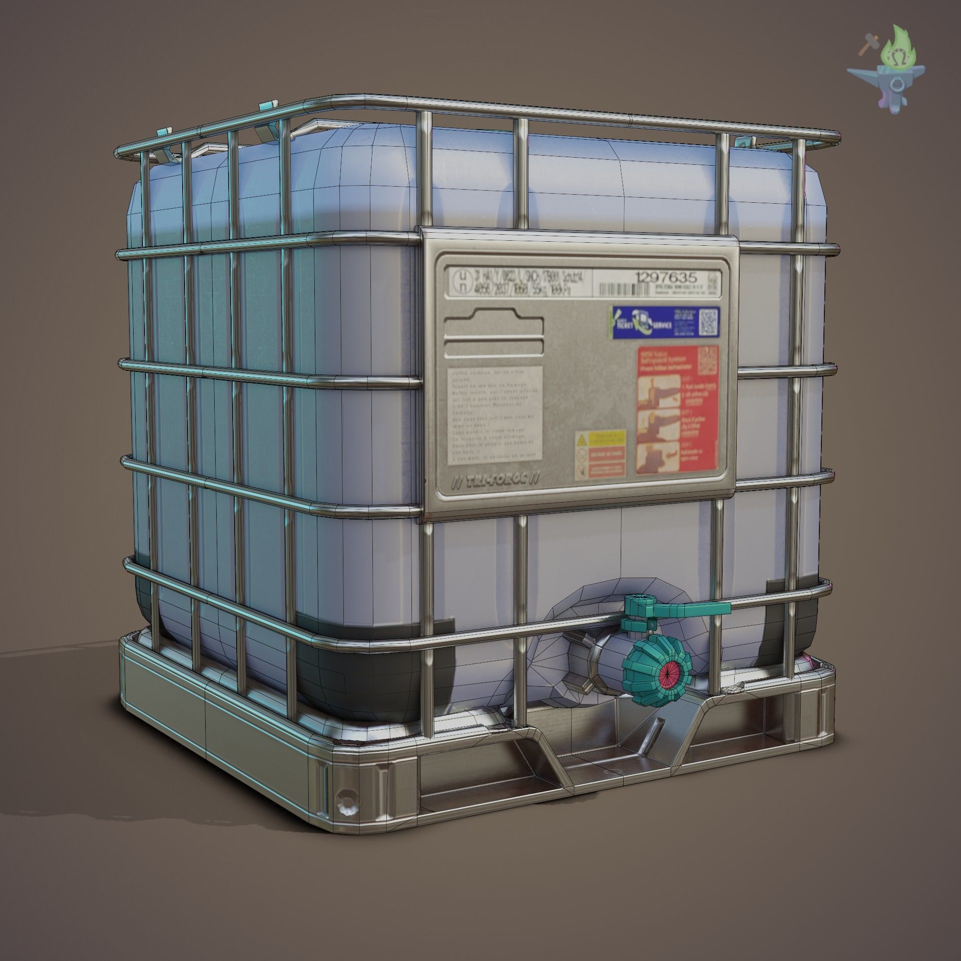 IBC Cubitainer Low-poly 3D model_18