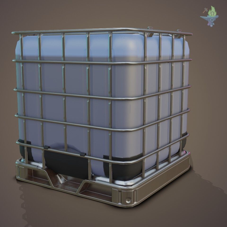 IBC Cubitainer Low-poly 3D model_9
