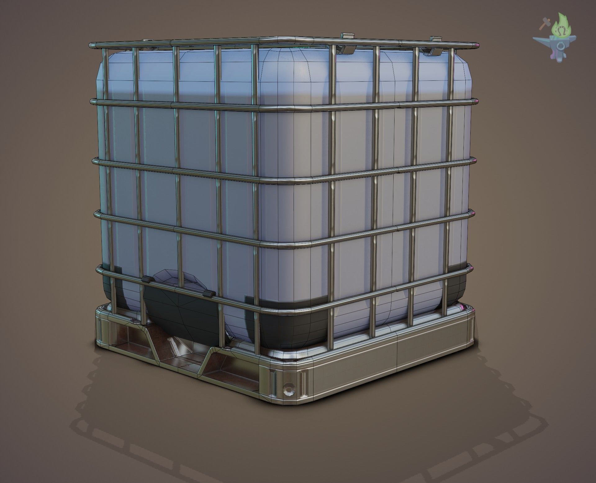 IBC Cubitainer Low-poly 3D model_28