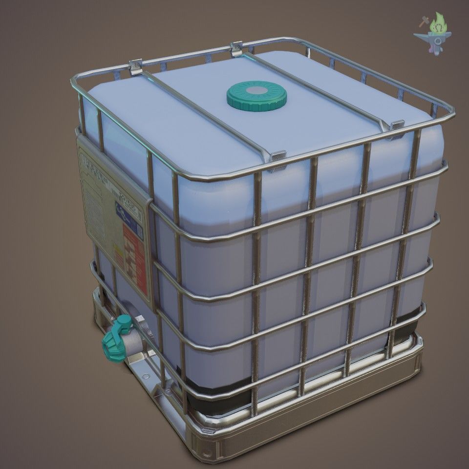 IBC Cubitainer Low-poly 3D model_36