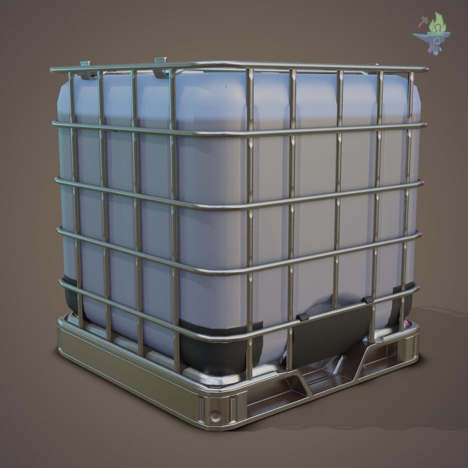 IBC Cubitainer Low-poly 3D model_37