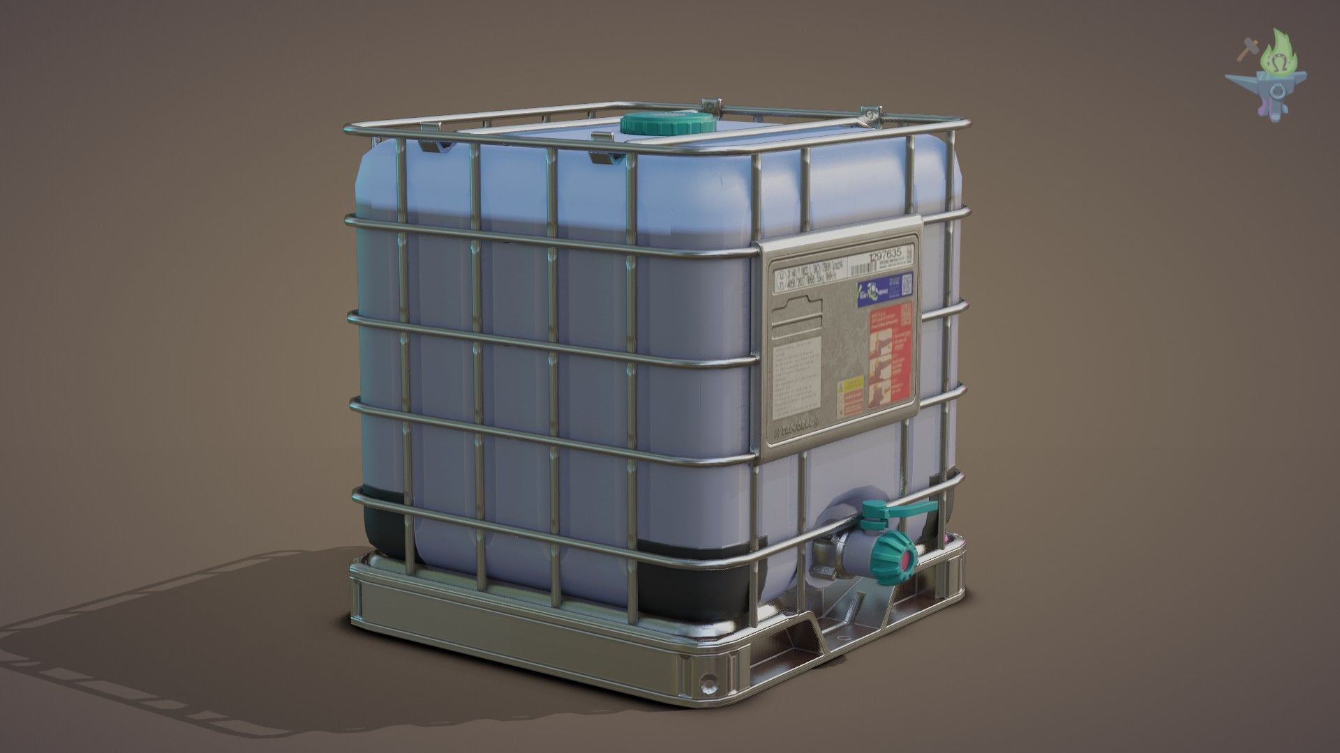 IBC Cubitainer Low-poly 3D model_5