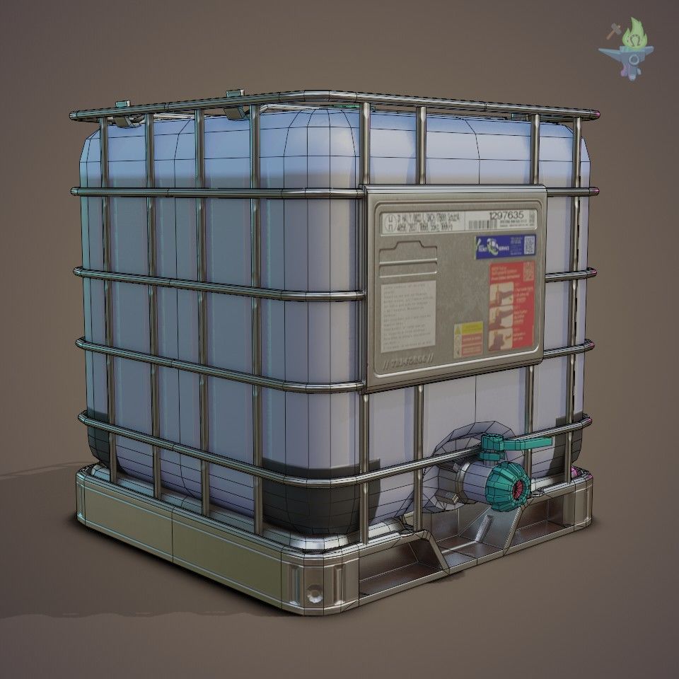 IBC Cubitainer Low-poly 3D model_30