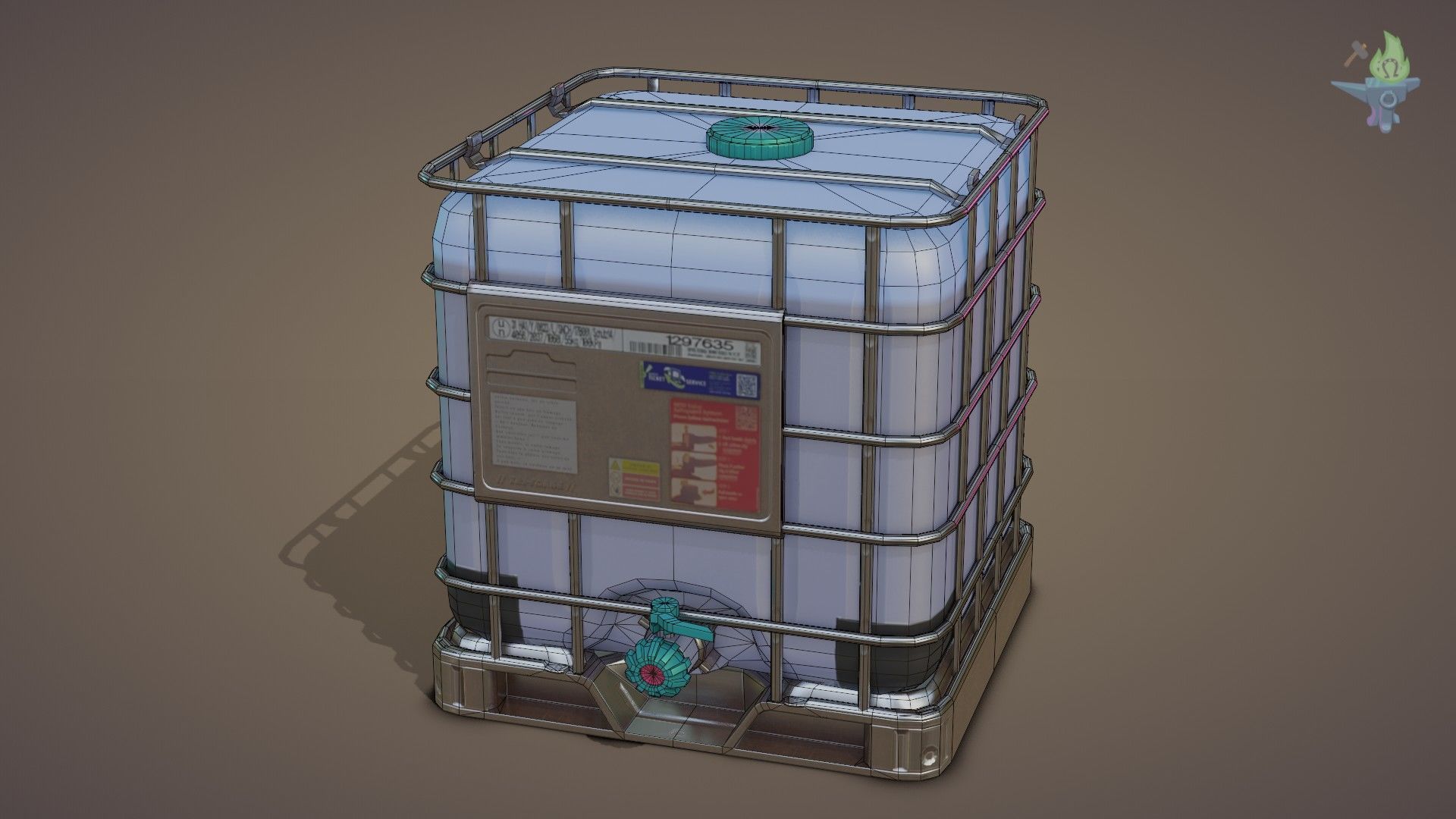 IBC Cubitainer Low-poly 3D model_4