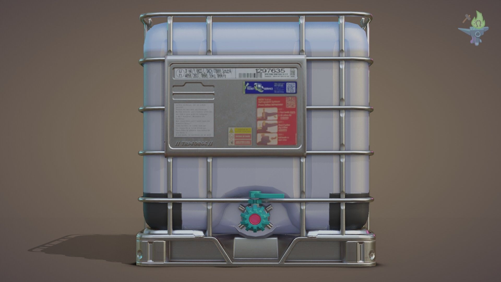 IBC Cubitainer Low-poly 3D model_22