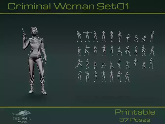Criminal Woman Set01 3D model