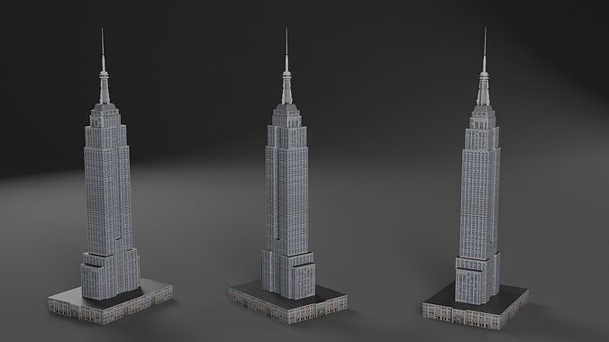 Empire State Building Low Poly 3D Model Low-poly 3D model
