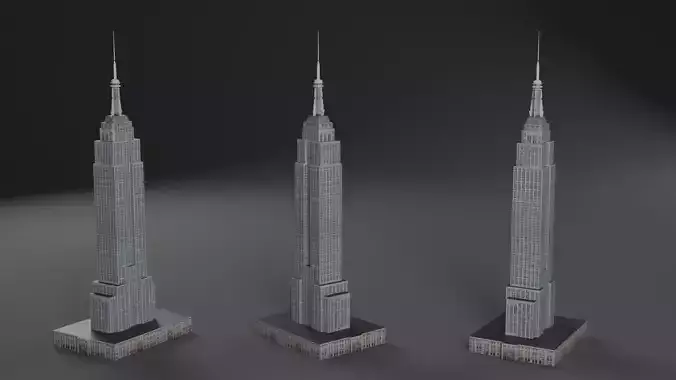 Empire State Building Low Poly 3D Model