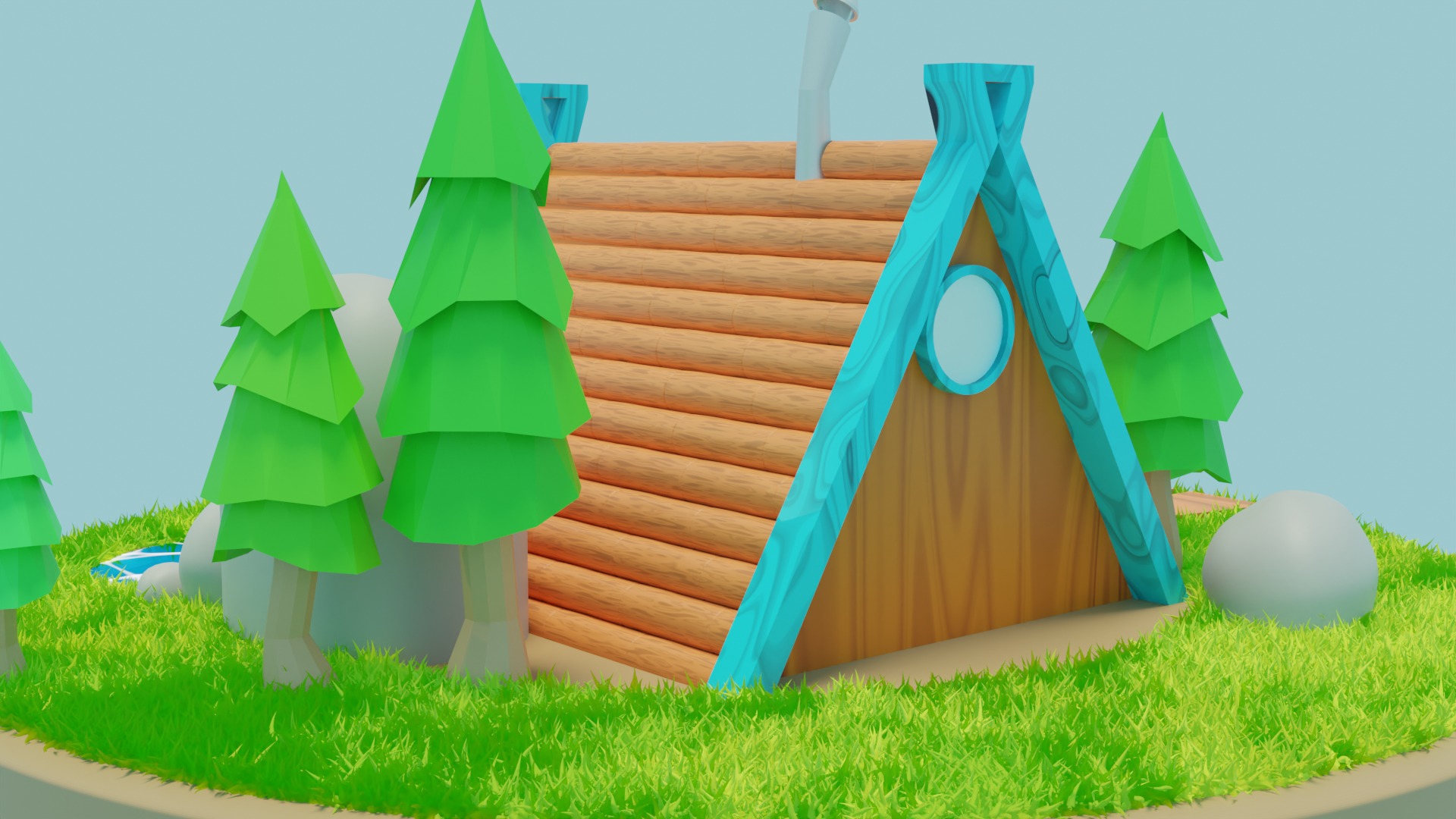 Wooden House 3D model_4