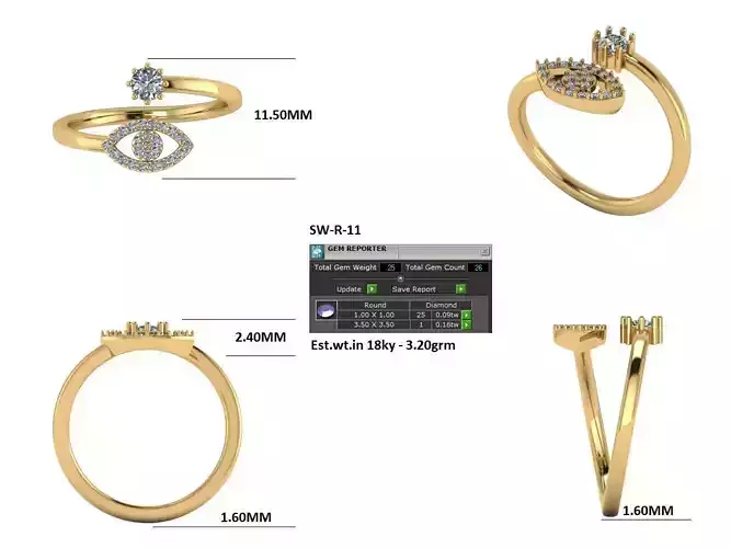engagement ring 3D print model