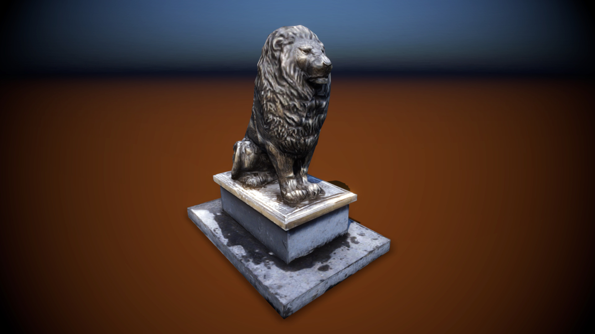 Lion Sculpture Low-poly 3D model Low-poly 3D model_2