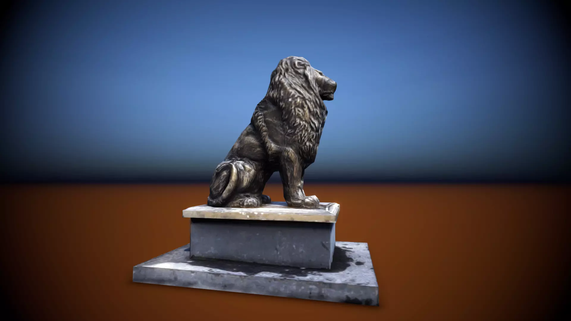 Lion Sculpture Low-poly 3D model Low-poly 3D model_0