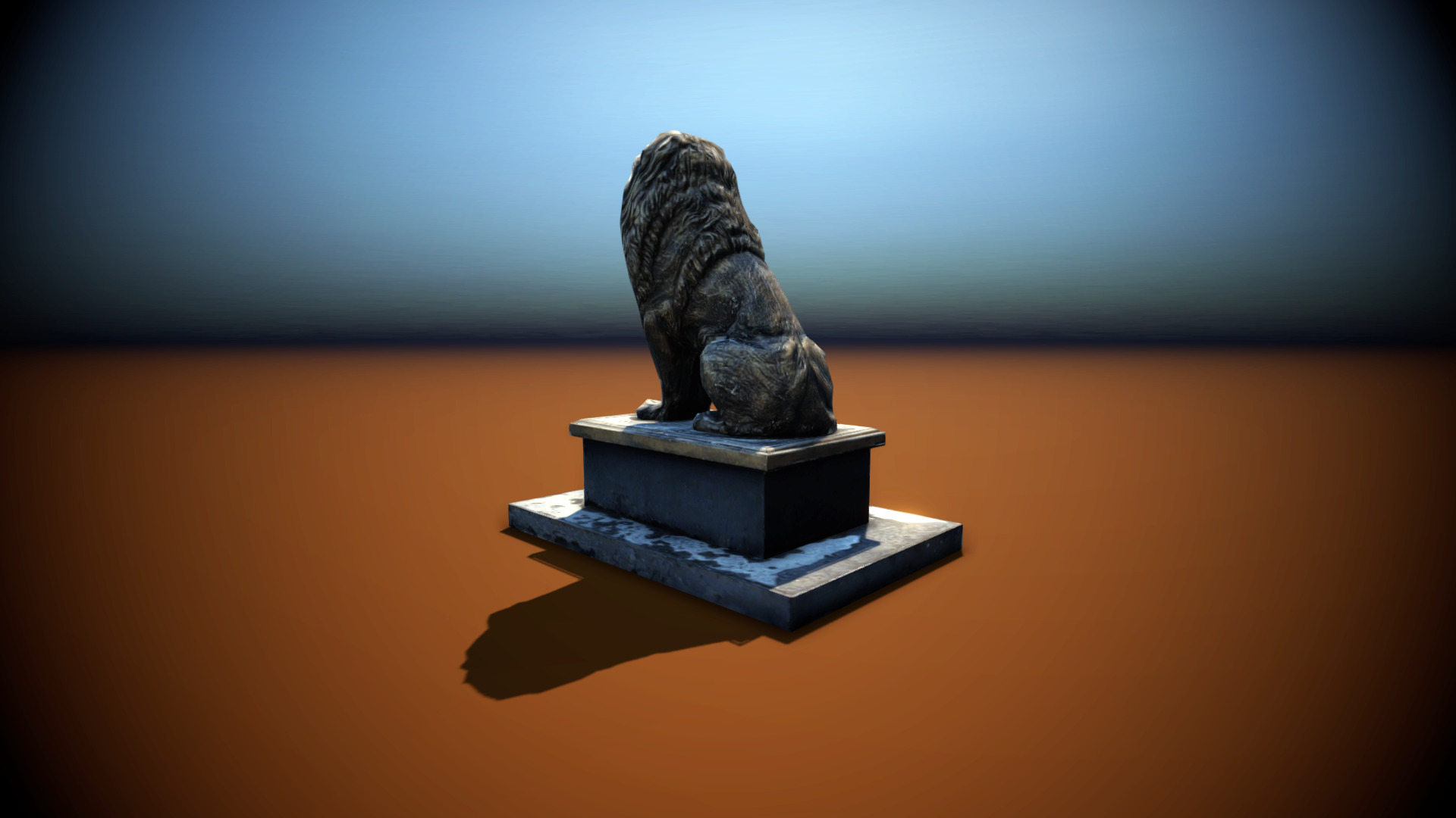 Lion Sculpture Low-poly 3D model Low-poly 3D model_8