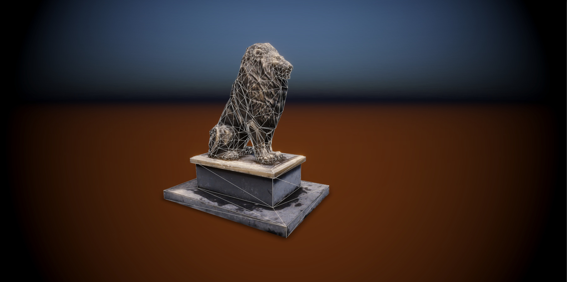 Lion Sculpture Low-poly 3D model Low-poly 3D model_11