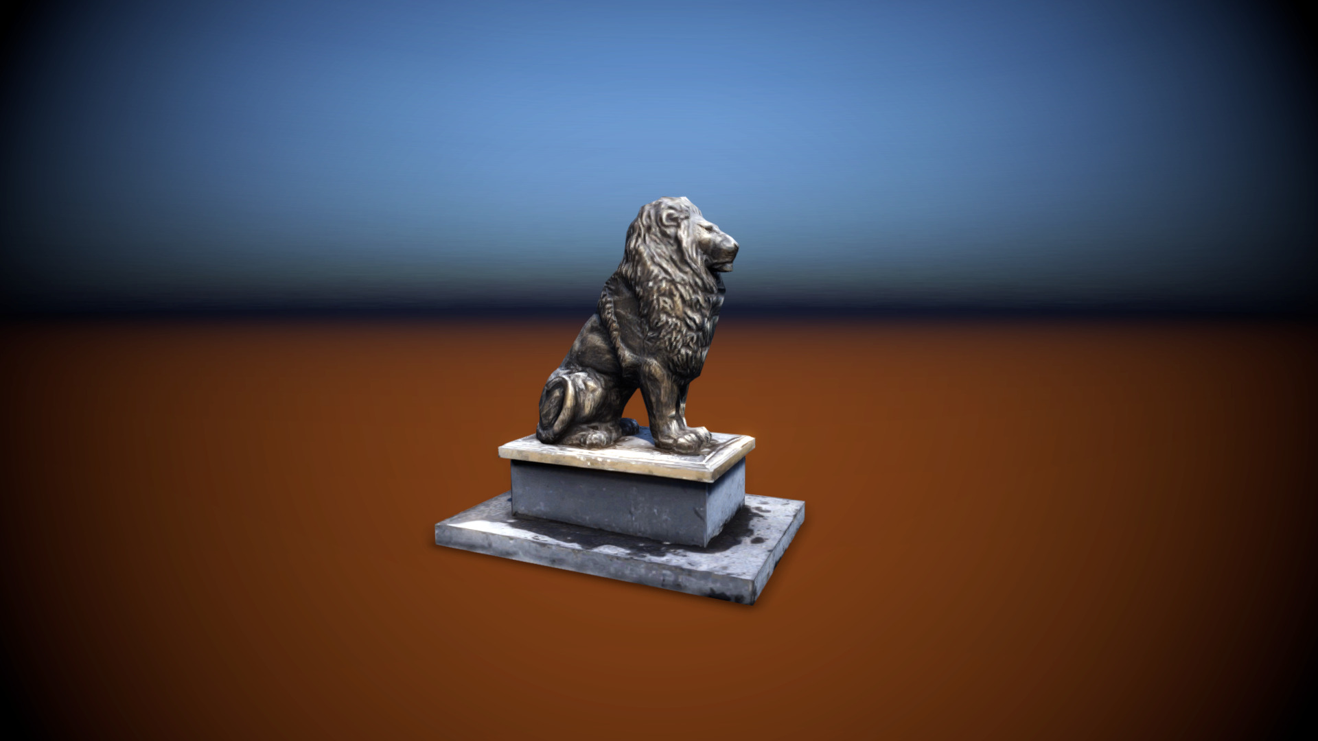 Lion Sculpture Low-poly 3D model Low-poly 3D model_3