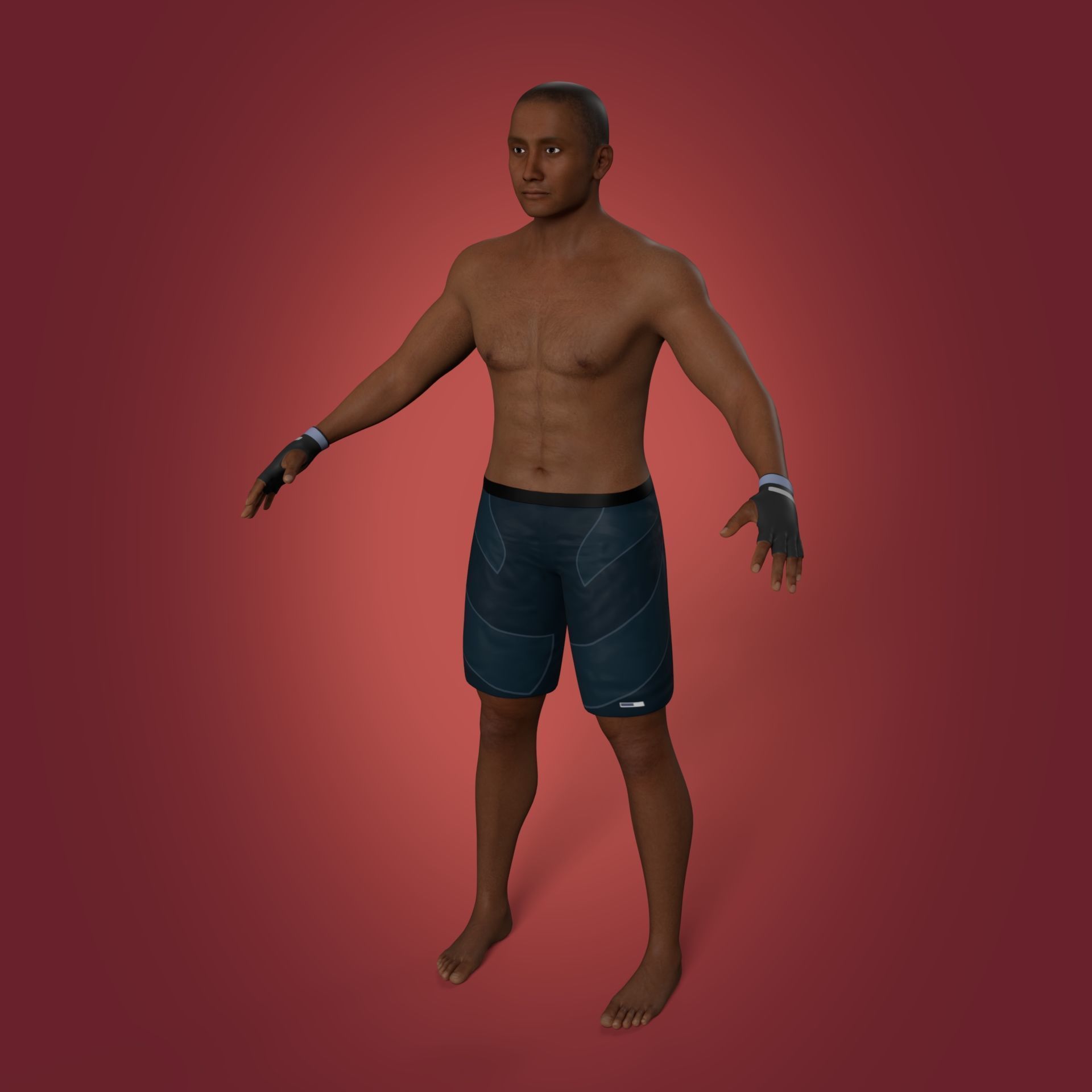 Athlete - MMA Fighter - UFC - Martial Art - Box - Kickboxing Low-poly 3D model_5