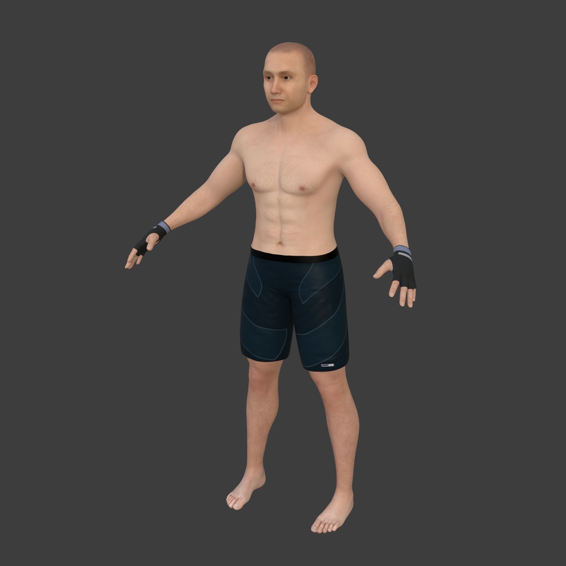 Athlete - MMA Fighter - UFC - Martial Art - Box - Kickboxing Low-poly 3D model_8