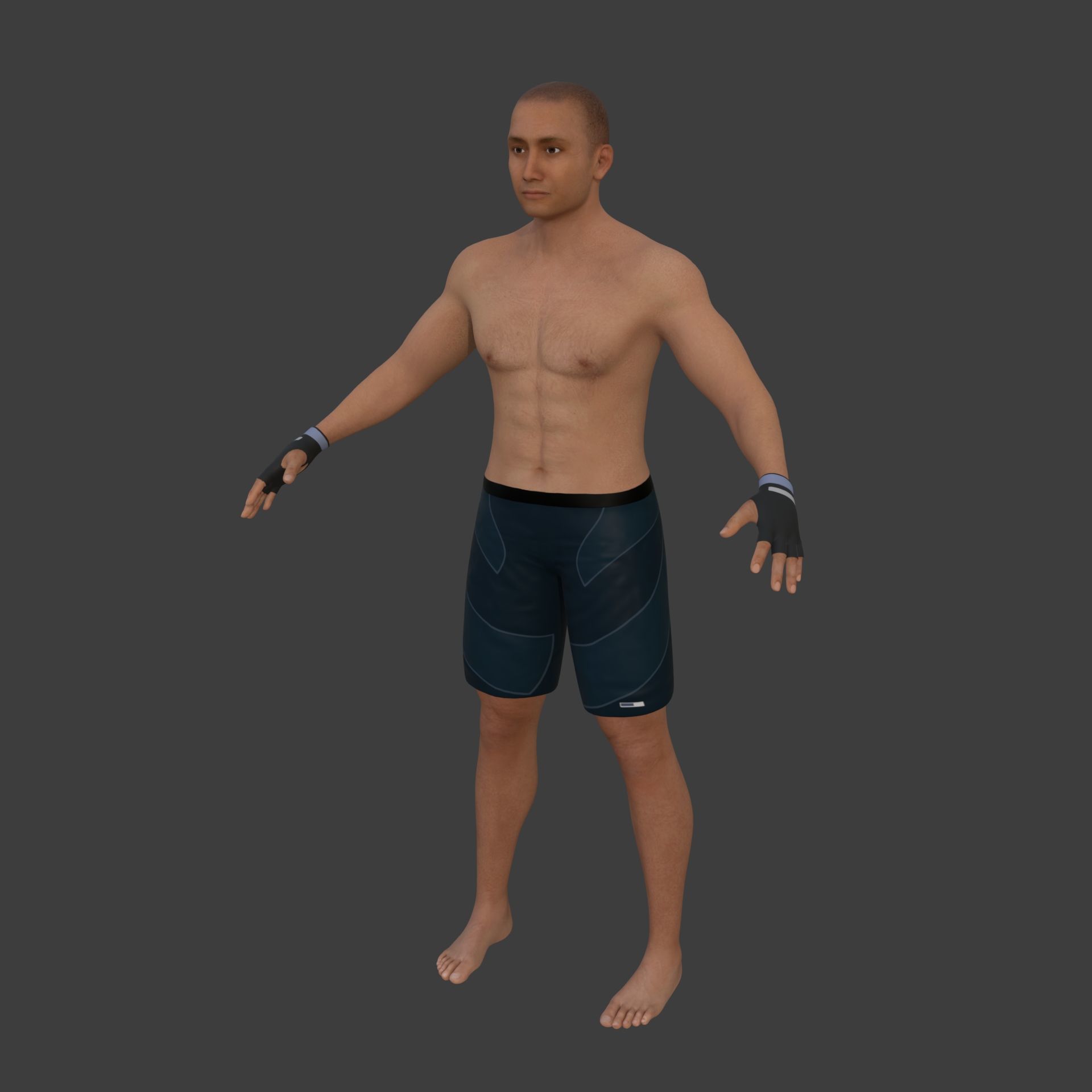Athlete - MMA Fighter - UFC - Martial Art - Box - Kickboxing Low-poly 3D model_10
