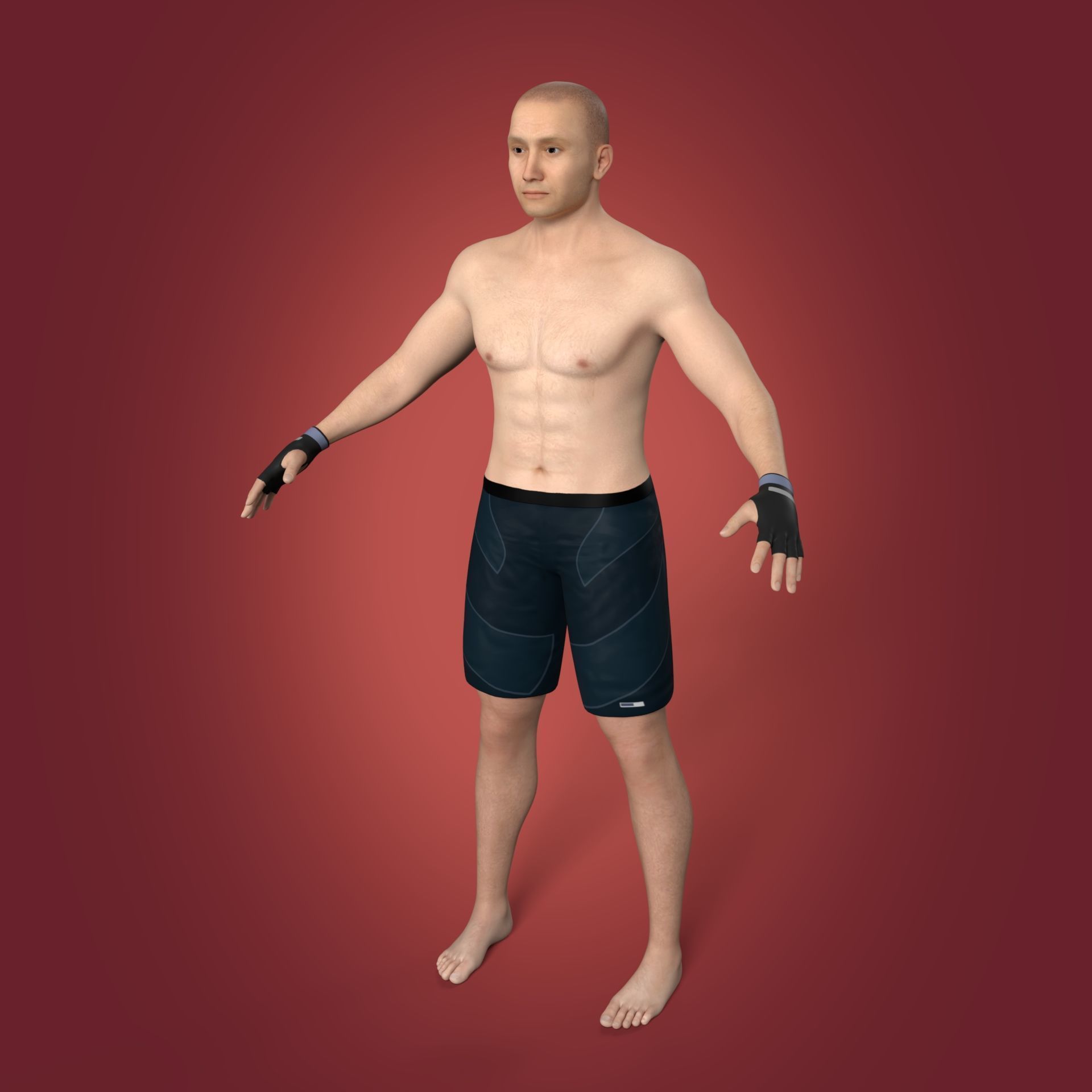 Athlete - MMA Fighter - UFC - Martial Art - Box - Kickboxing Low-poly 3D model_3
