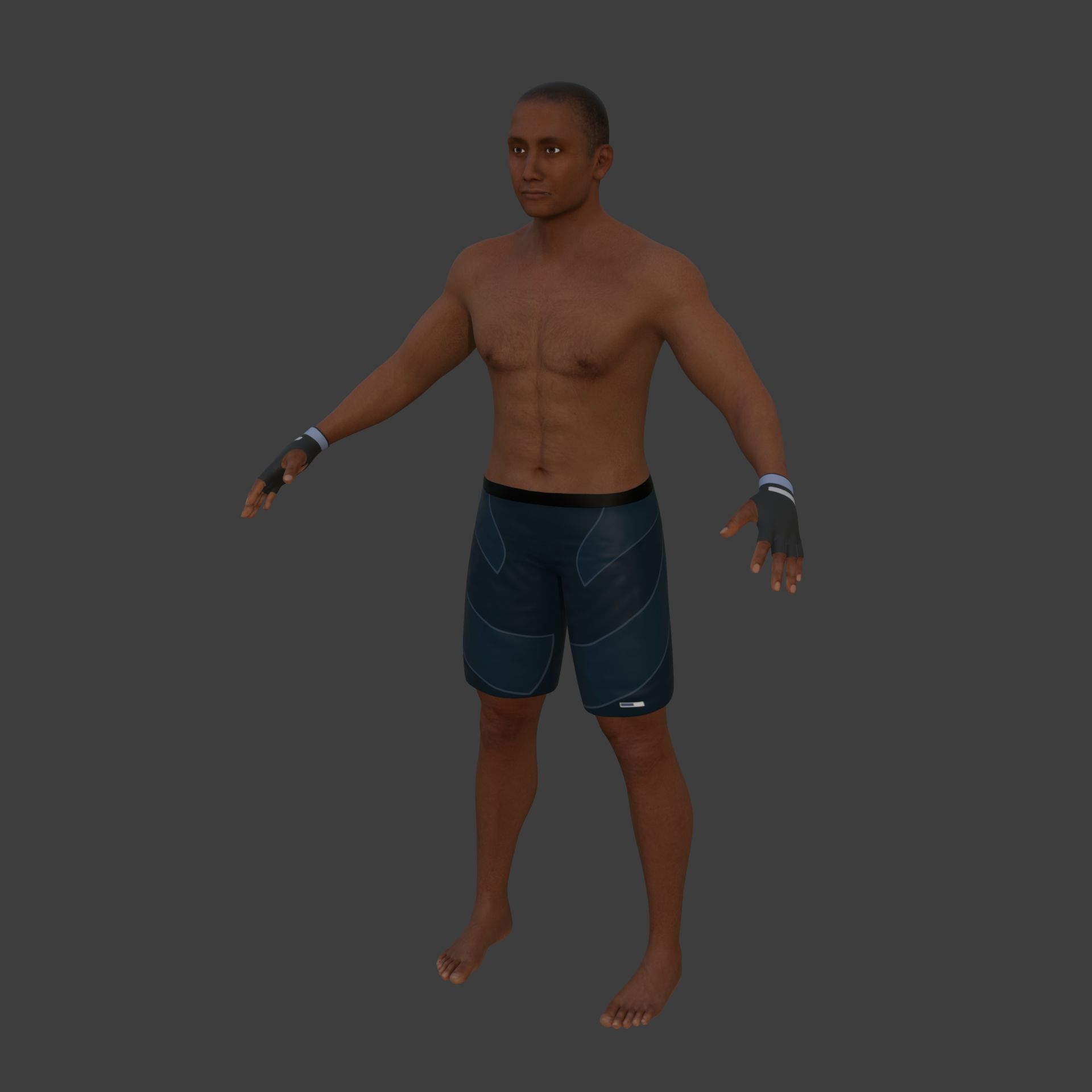 Athlete - MMA Fighter - UFC - Martial Art - Box - Kickboxing Low-poly 3D model_11